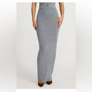 NWOT Express high waisted Gray maxi Skirt